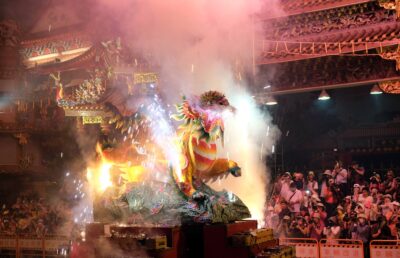 大龍峒保安宮保生文化祭火獅儀式；圖/摘自臺北大龍峒保安宮粉絲團(https://www.facebook.com/baoantw)