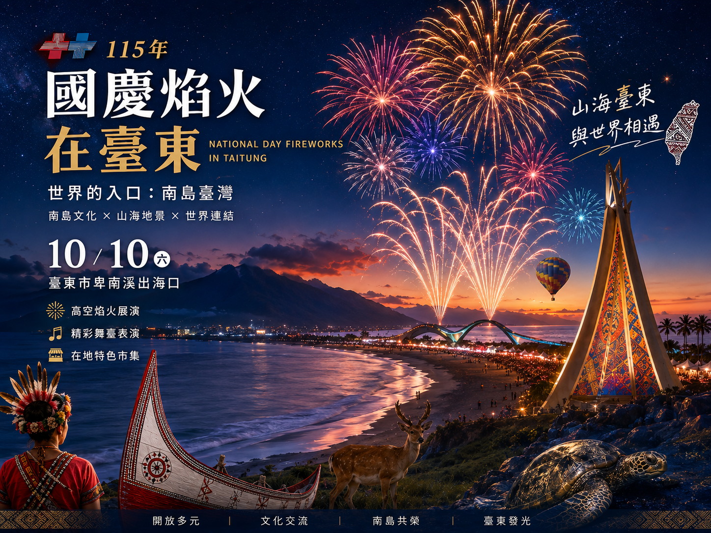 2026國慶焰火在台東「世界的入口：南島臺灣」 拍攝點推薦、煙火、交管資訊更新！